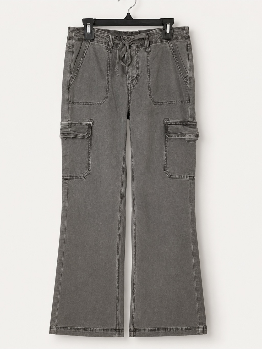 American Eagle Gray Cargo Flare Pants